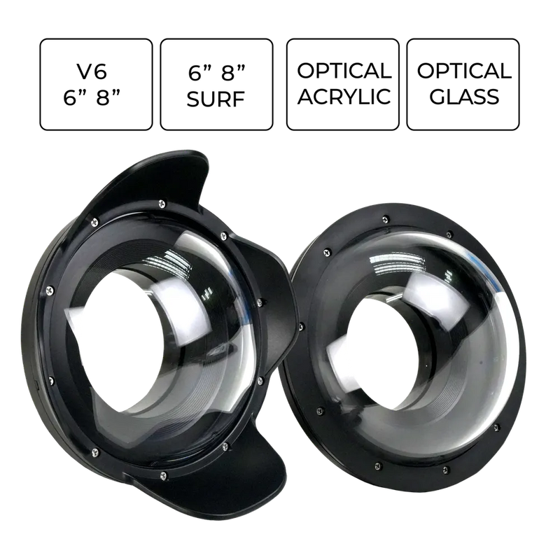 [v6] Sea Frogs Salted Line V6 6'' Acrylic Dome Ports  for Underwater Camera Housings