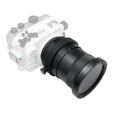 [56-kdfp80xl4] KitDive Salted Line 4'' Optical Glass Flat Extra Long Port for Sony A6xxx Salted Line Housing with 70-200mm F4 lens