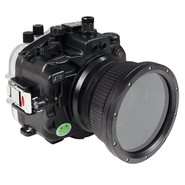 Boîtier de caméra sous-marine Sony A7 IV 40M/130FT avec port standard. Noir