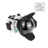 Sony A7 III / A7R III PRO V.3 Série FE12-24mm f4g UW kit de caixa de câmera com porta Dome de vidro óptico de 6" V.10 (sem porta plana) Anéis de zoom para FE12-24 F4 e FE16-35 F4 incluídos. Branco