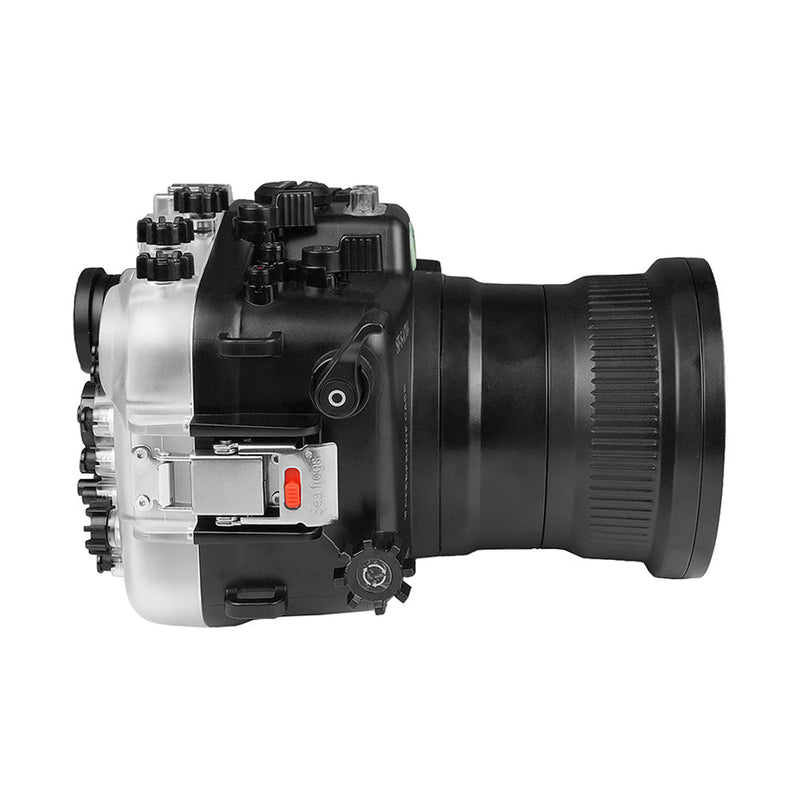 Sony A7R V 40M/130FT Unterwasserkameragehäuse inklusive langem Anschluss (FE90mm Fokussierrad).