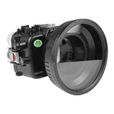 Caixa de câmera subaquática Sony FX3 40M/130FT com porta curta de vidro plana de 6" para Sony FE 50mm f/1.2 GM