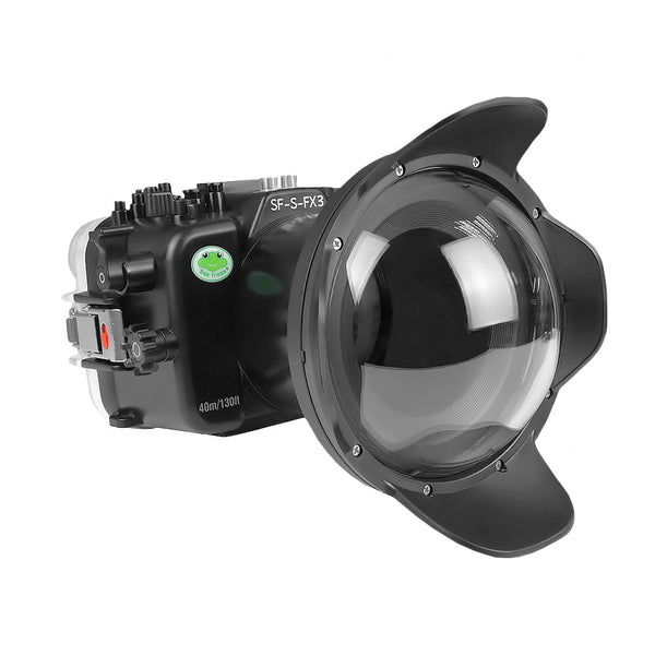 Custodia per telecamera subacquea Sony FX3 40M/130FT con porta Dome V2 da 6" per FE16-35mm F2.8 GM (ingranaggio zoom incluso)