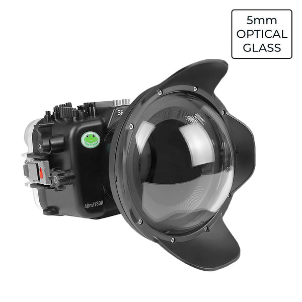 Custodia per telecamera subacquea Sony FX3 40M/130FT con porta Glass Dome V.1 da 6".