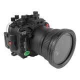 Kit de boîtier de caméra Sony A7R IV PRO 40M/130FT UW avec port dôme 8" V.8 (et port standard). Noir