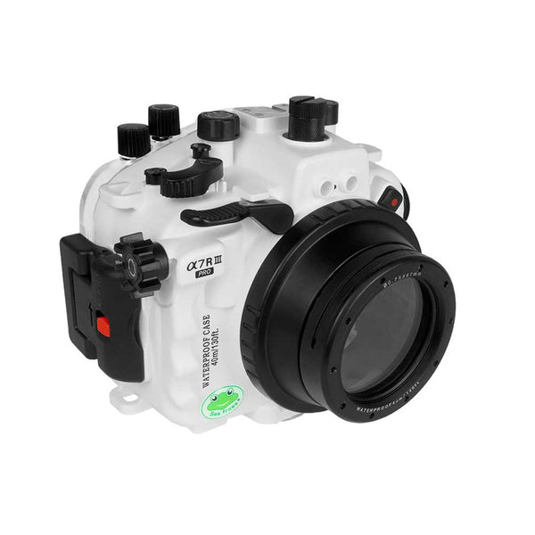 Sony A7 III / A7R III PRO V.3 serie 40M/130FT Custodia per telecamera subacquea con porta piatta corta con filettatura 67mm per Sony FE 28-60mm F4-5.6
