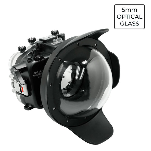 Fujifilm X-T4 40M/130FT Underwater camera housing with 8" Optical Glass Dome Port. XF 18-55mm
