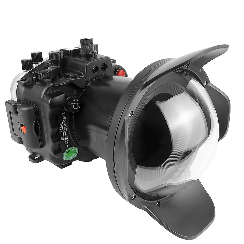 Sony A9 II PRO FE16-35mm F2.8 GM (équipement de zoom inclus) Kit de boîtier de caméra UW avec port dôme 6" V.2 (y compris le port standard). Noir
