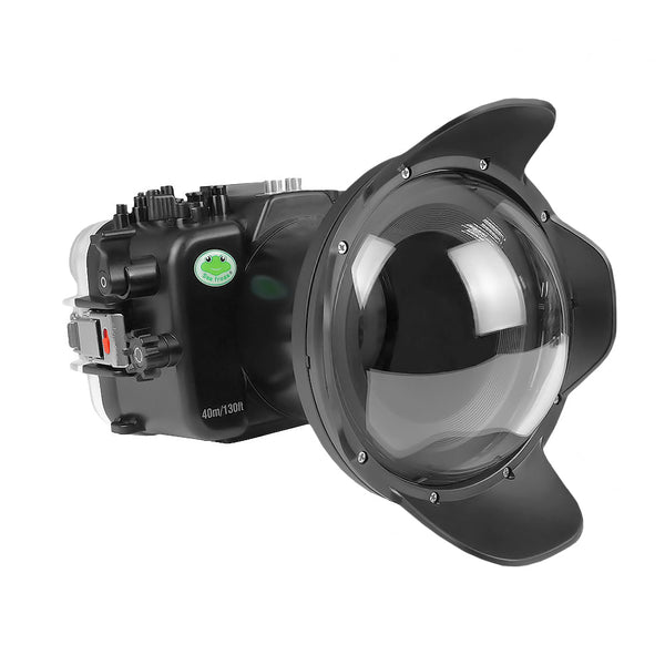 Custodia per telecamera subacquea Sony FX30 40M/130FT con porta Dome da 6" V2 per FE16-35mm F2.8 GM (ingranaggio zoom incluso)