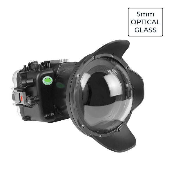 Sony FX30 40M/130FT Carcasa de cámara submarina con puerto de domo de vidrio óptico de 6" V2 para FE16-35mm F2.8 GM (equipo de zoom incluido)