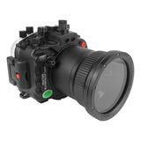 Caixa de câmera subaquática Sony A9 II PRO 40M/130FT (incluindo porta plana longa) Engrenagem de foco para FE 90mm / Sigma 35mm incluída