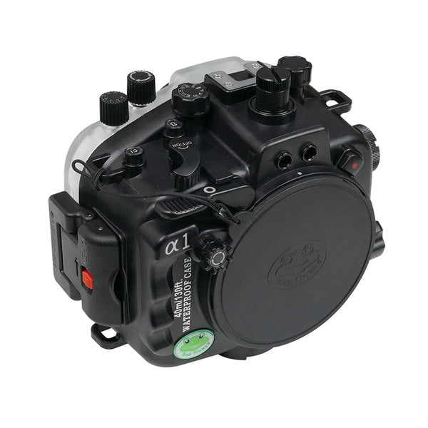 Boîtier de caméra sous-marine Sony A1 40M/130FT sans port. Noir