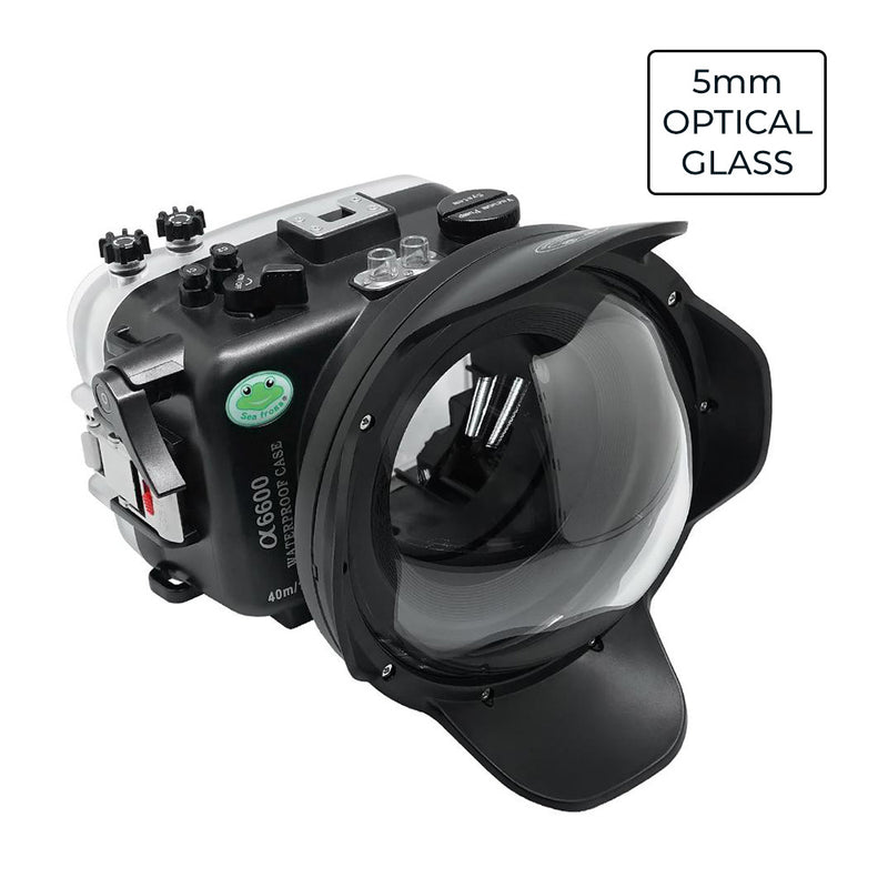 Sony A6600 SeaFrogs 40M/130FT UW housing with 6" Optical Glass Dry Dome Port V.1 for 10-18mm lens 