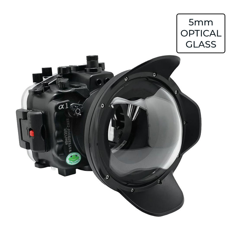 Kit de caixa de câmera Sony A1 UW com porta de cúpula de vidro óptico V.7 de 6" (sem porta plana).