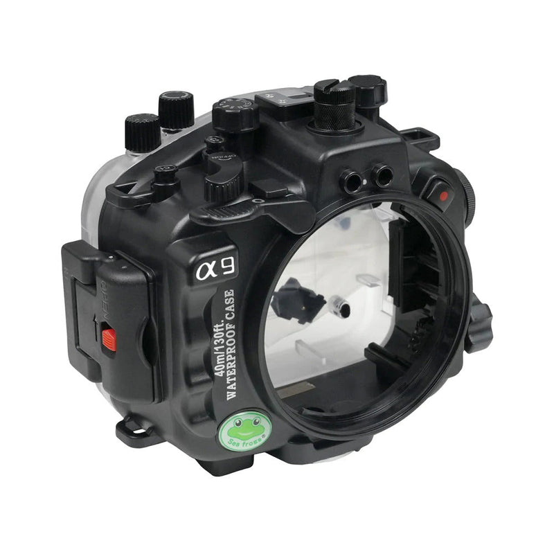 Caixa de câmera subaquática Sony A9 V.3 40M/130FT sem porta. Preto