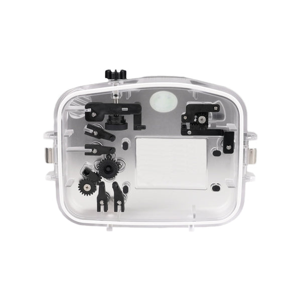 Custodia per fotocamera subacquea Sony FX3 40M/130FT con attacco corto piatto in vetro da 6" per Sony FE 50mm f/1.2 GM
