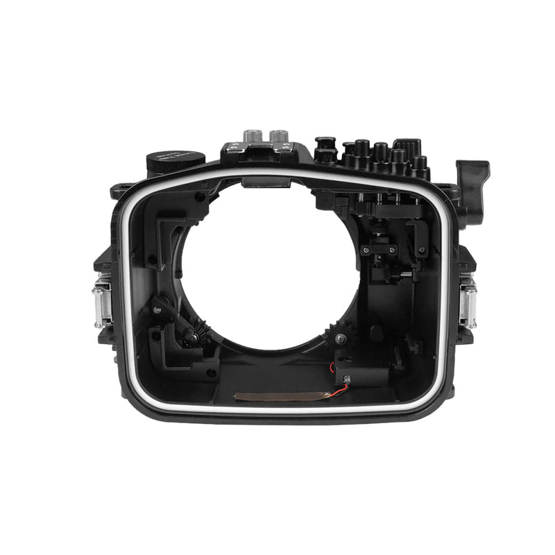 Caixa de câmera subaquática Sony FX30 40M/130FT com porta longa de vidro plano de 6" para SONY FE 24-70mm F2.8 GM