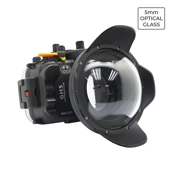 Lumix GH5Panasonic & GH5 S & GH5 II Carcasa de cámara submarina de 40 m/130 pies con puerto de domo seco de vidrio óptico