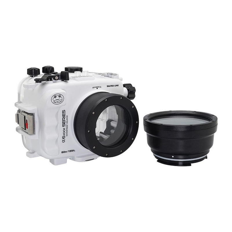 Salted Line underwater housing with threaded short macro port white Sea Frogs