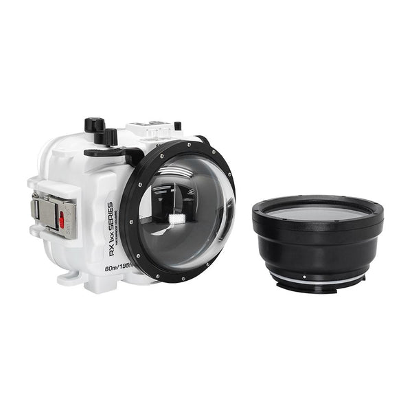 Salted Line underwater housing for sony RX100 white with 4 inch dome port Sea Frogs