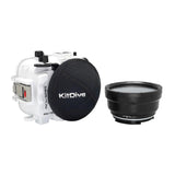 60M/195FT Waterproof housing for Sony RX1xx series Salted Line with Pistol grip & 4" Dry Dome Port(White) - A6XXX SALTED LINE Sea Frogs