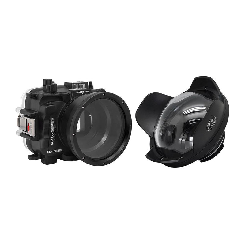 Underwater housing for Sony RX1xx with 6 inch Optical Glass Dry Dome Port - black