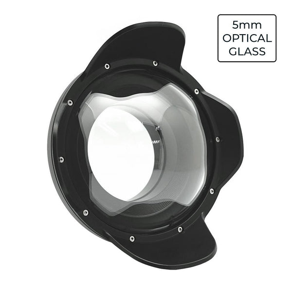 Puerto de domo seco de vidrio óptico de 6" para carcasas de cámara SeaFrogs V.7 40M / 130FT
