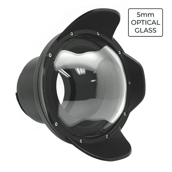 Puerto de domo seco de vidrio óptico de 6" para Sony FE 16-35 mm F2.8 GM V.2 40M/130FT (engranaje de zoom incluido)