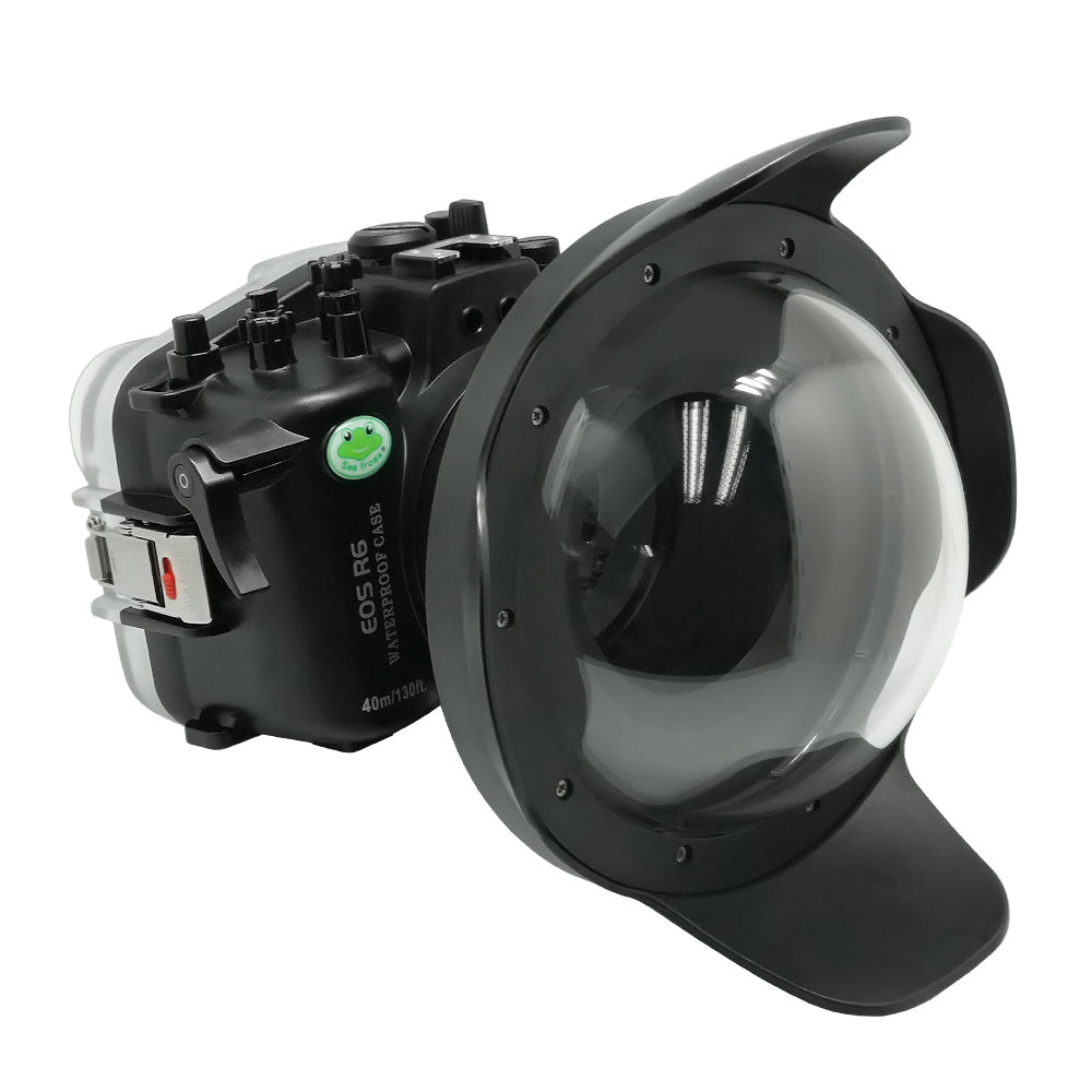 SeaFrogs 40m/130ft Underwater camera housing for Canon EOS R6 with 8