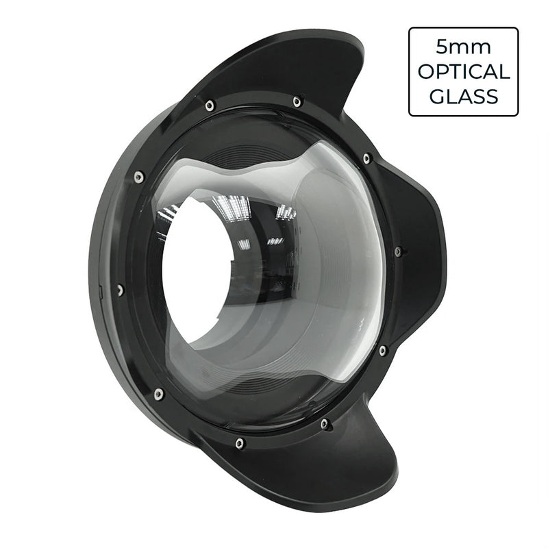 Porta de cúpula seca de vidro óptico de 6" para carcaças Meikon e SeaFrogs V.5 40M / 130FT