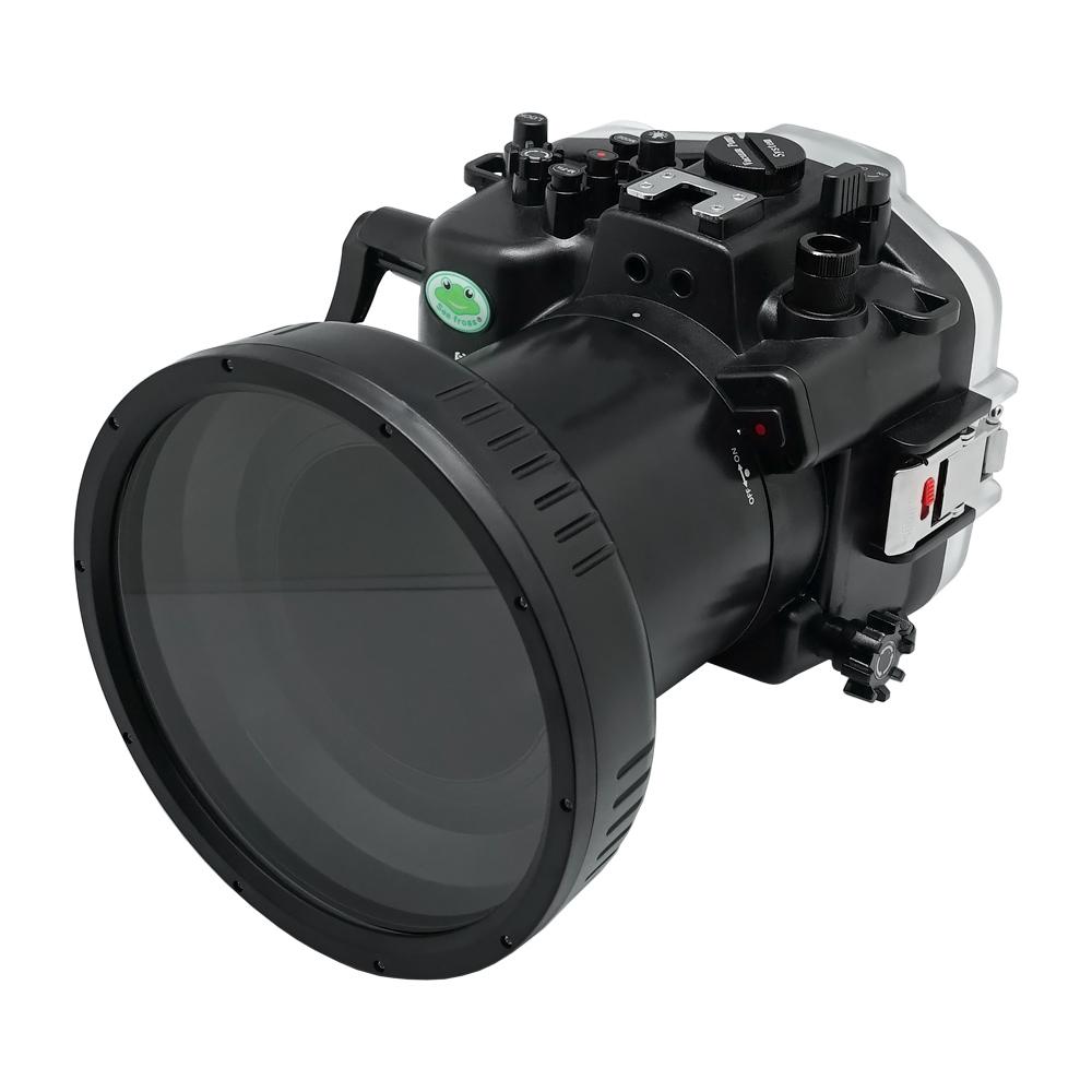 SeaFrogs 40m/130ft Underwater camera housing for Canon EOS R5 with Fla