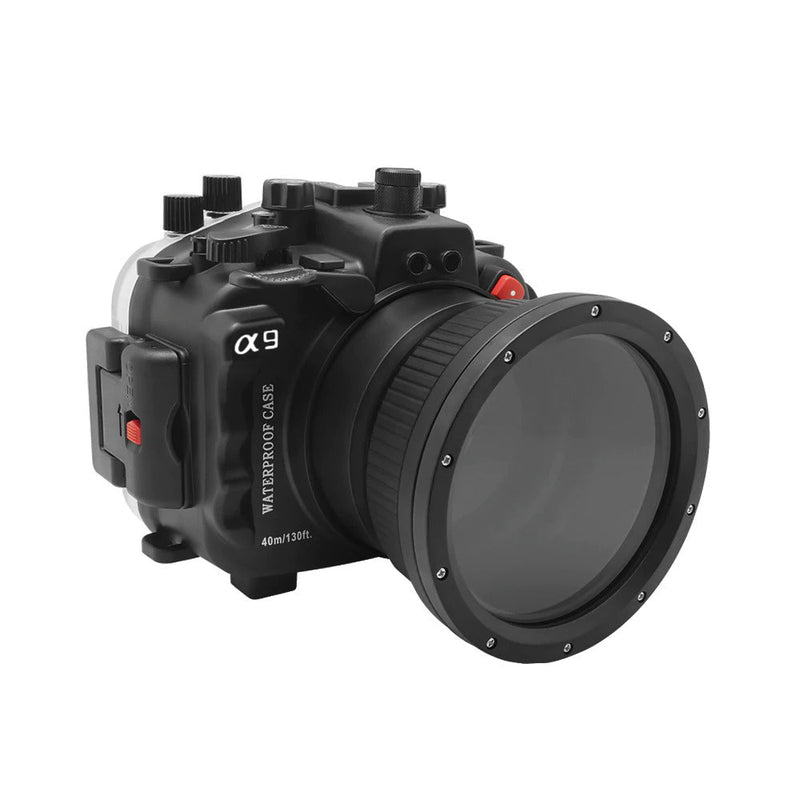Kit de boîtier de caméra Sony A9 V.3 Series FE12-24mm f4g UW avec port dôme 6" (y compris le port standard) Bagues de zoom pour FE12-24 F4 et FE16-35 F4 incluses. Noir