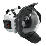 Sony A1 Salted Line series 40m/130ft waterproof camera housing with 8" Dome port V.8. White