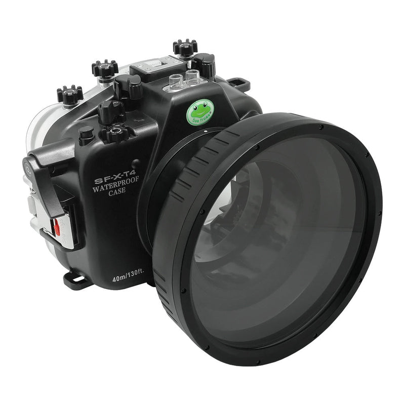 Boîtier de caméra sous-marine Fujifilm X-T4 40M/130FT avec port plat en verre 6 ". XF 16-55mm