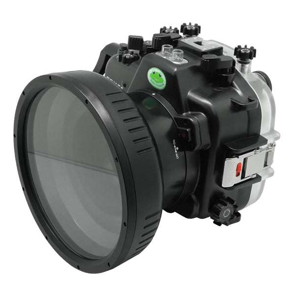 Carcasa de cámara submarina Fujifilm X-T4 40M/130FT con puerto plano de vidrio de 6". XF 18-55 mm