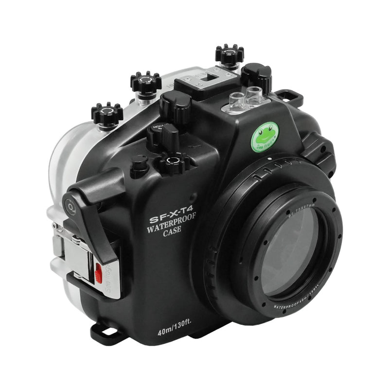 Boîtier de caméra sous-marine Fujifilm X-T4 40M/130FT avec port court plat en verre. XF 16mm
