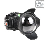 Caixa de câmera subaquática Sony A7 IV NG 40M/130FT (porta de cúpula de vidro seco de 6" V.2) Equipamento de zoom SONY FE16-35mm F2.8.
