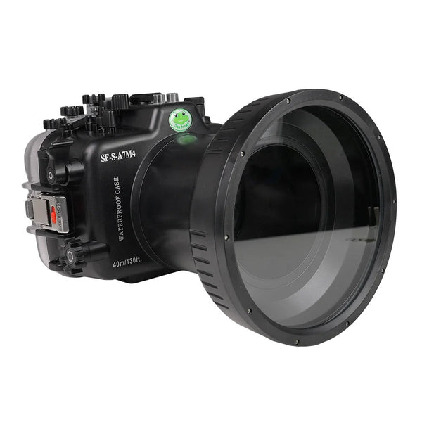 Sony A7 IV NG 40M/130FT Unterwasserkameragehäuse mit 6" flachem langem Glasanschluss für Sigma 24-70 F2.8 DG