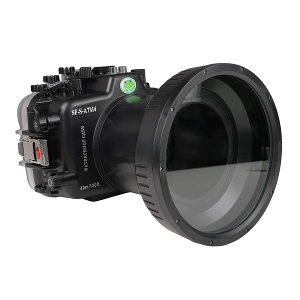 Sony A7 IV NG 40M/130FT Unterwasserkameragehäuse mit 6" flachem langem Glasanschluss für Sigma 24-70 F2.8 DG DN II