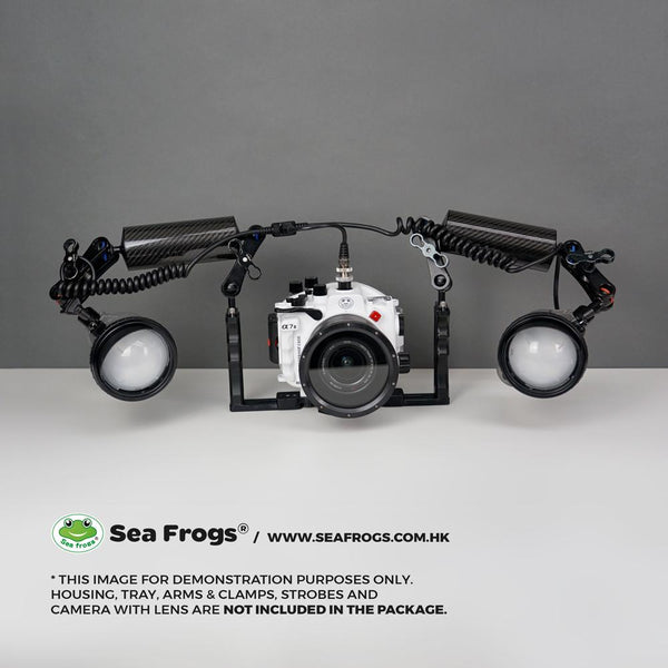 Sea Frogs Doppio cavo di sincronizzazione a 5 pin per paratia tipo Nikonos per custodie subacquee, 100M/330FT
